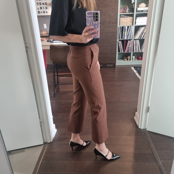 Camilla and Marc pleated plaid mid rise wool pants US4 - Picture 2 of 7